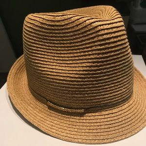 Target Hat with Tie and Bead Details